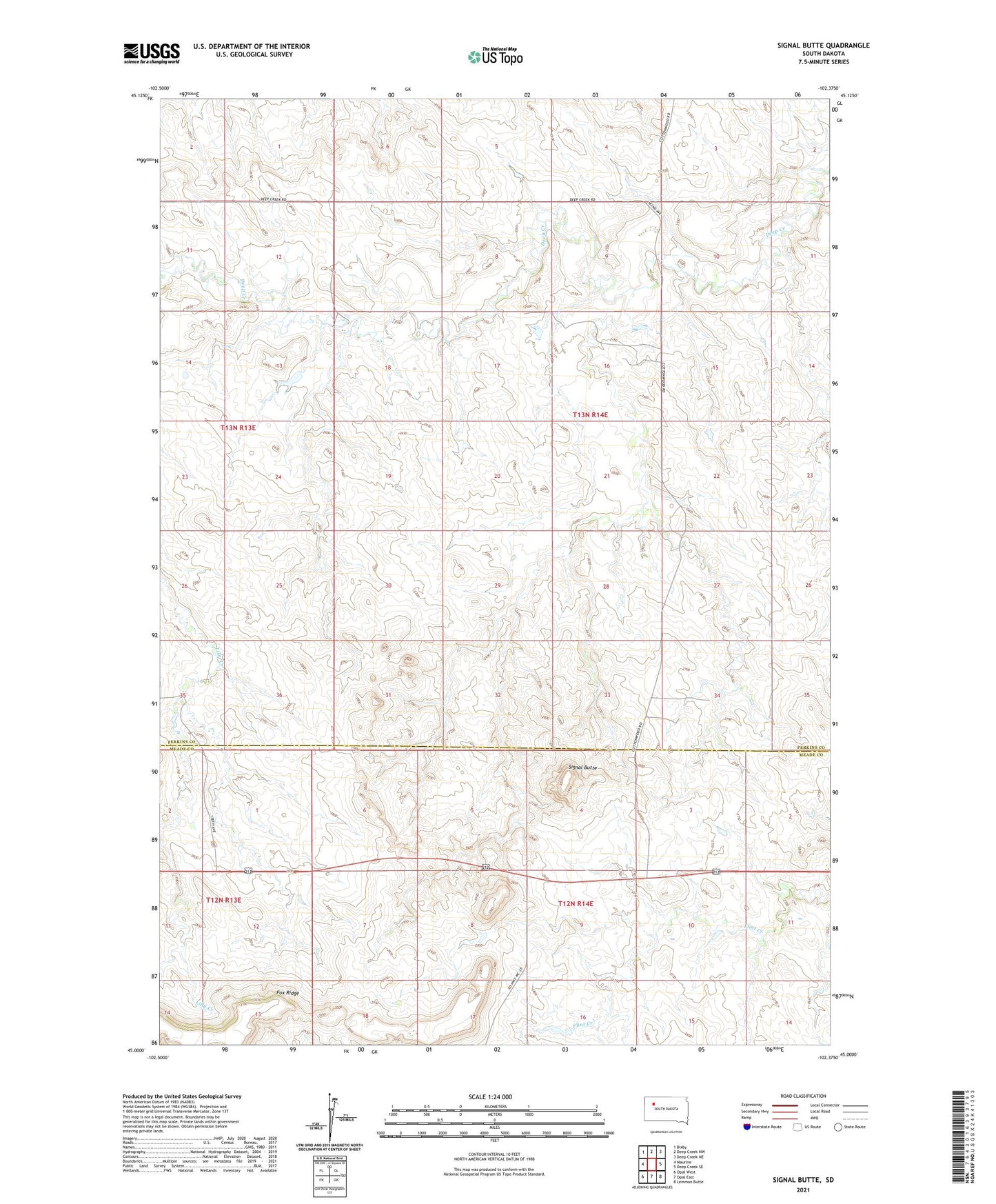 Signal Butte South Dakota US Topo Map Image