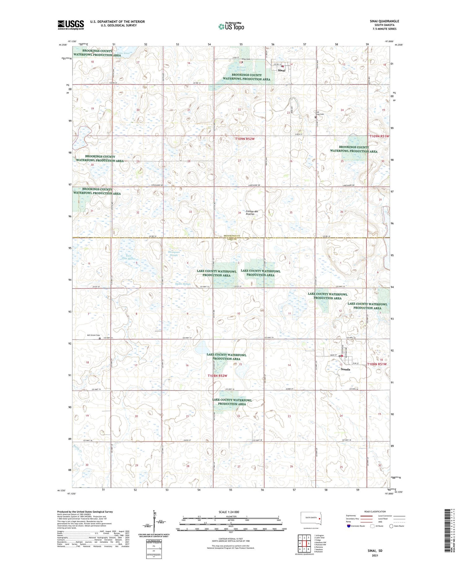 Sinai South Dakota US Topo Map Image