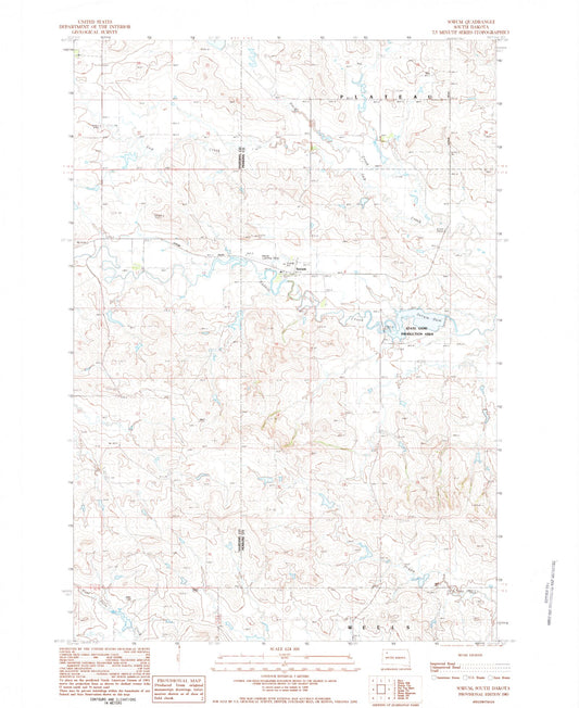 Classic USGS Sorum South Dakota 7.5'x7.5' Topo Map Image