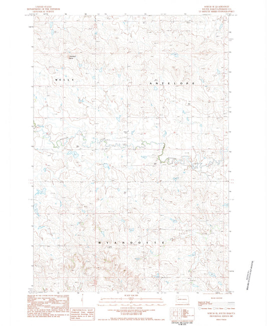 Classic USGS Sorum SE South Dakota 7.5'x7.5' Topo Map Image