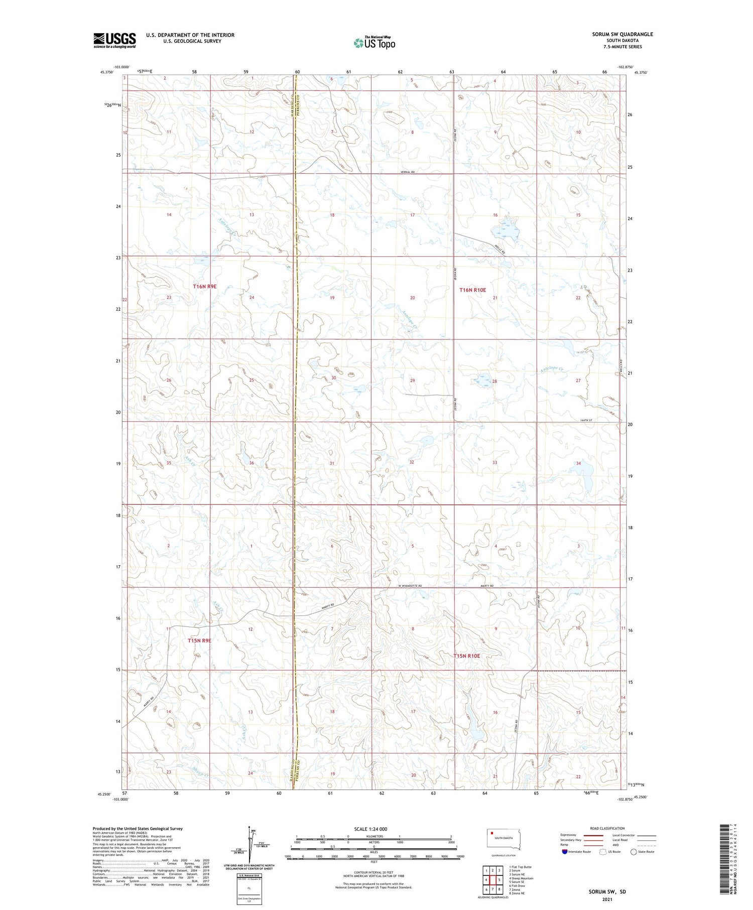 Sorum SW South Dakota US Topo Map Image