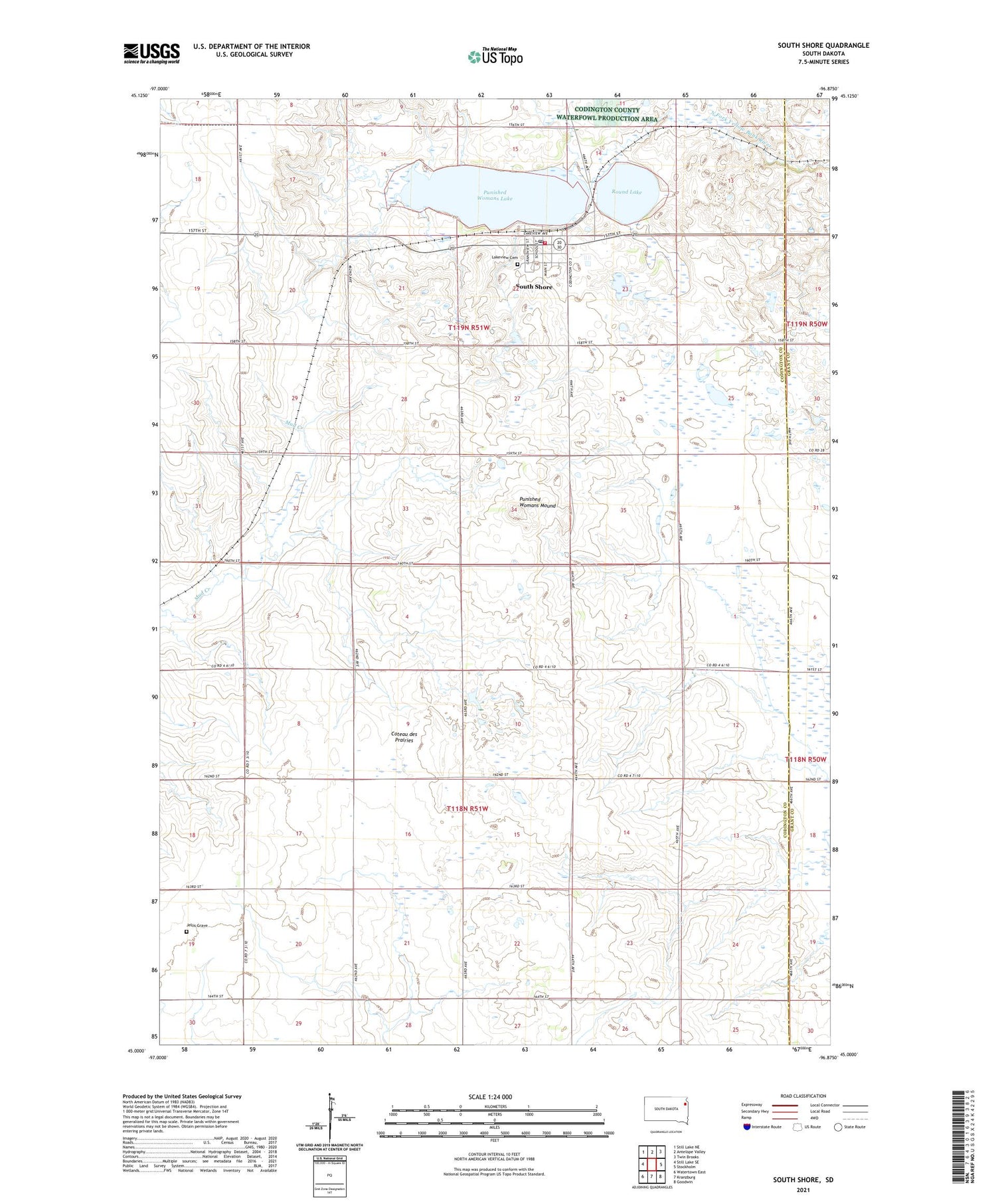 South Shore South Dakota US Topo Map Image