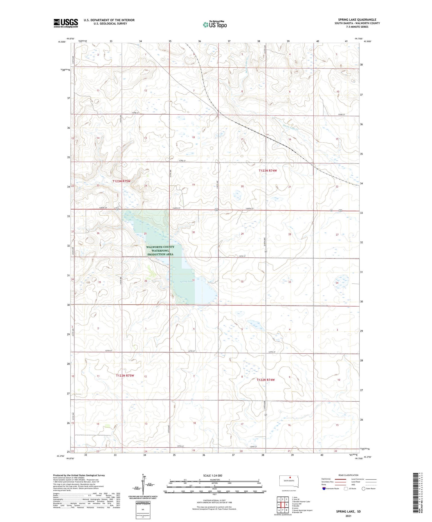 Spring Lake South Dakota US Topo Map Image