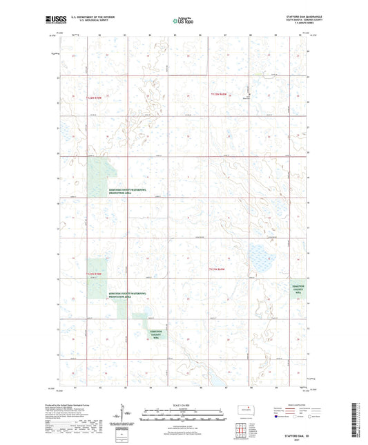 Stafford Dam South Dakota US Topo Map Image
