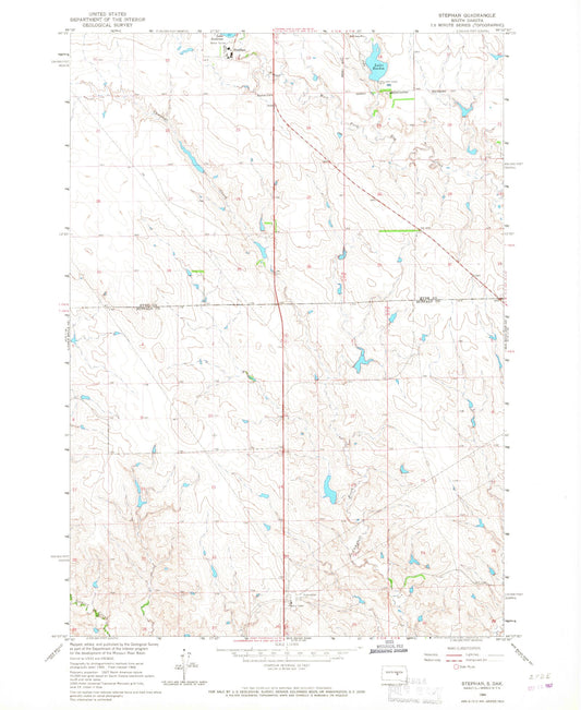 Classic USGS Stephan South Dakota 7.5'x7.5' Topo Map Image