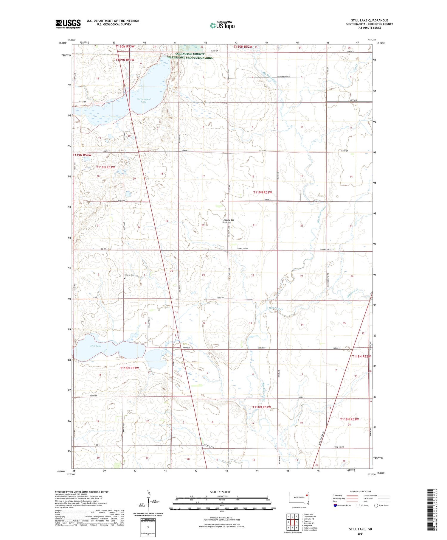 Still Lake South Dakota US Topo Map Image