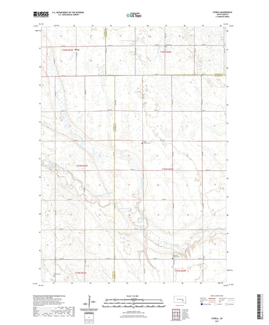 Storla South Dakota US Topo Map Image