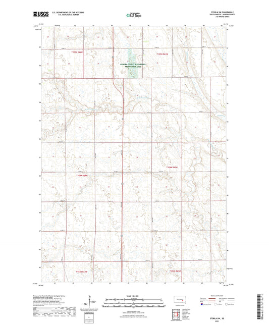 Storla SW South Dakota US Topo Map Image