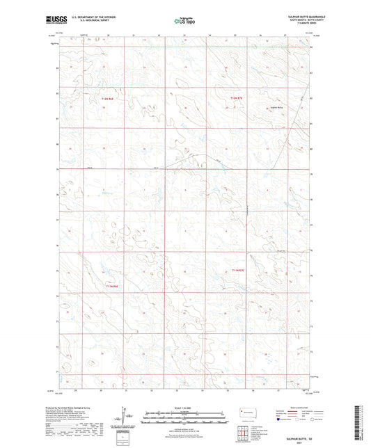 Sulphur Butte South Dakota US Topo Map Image