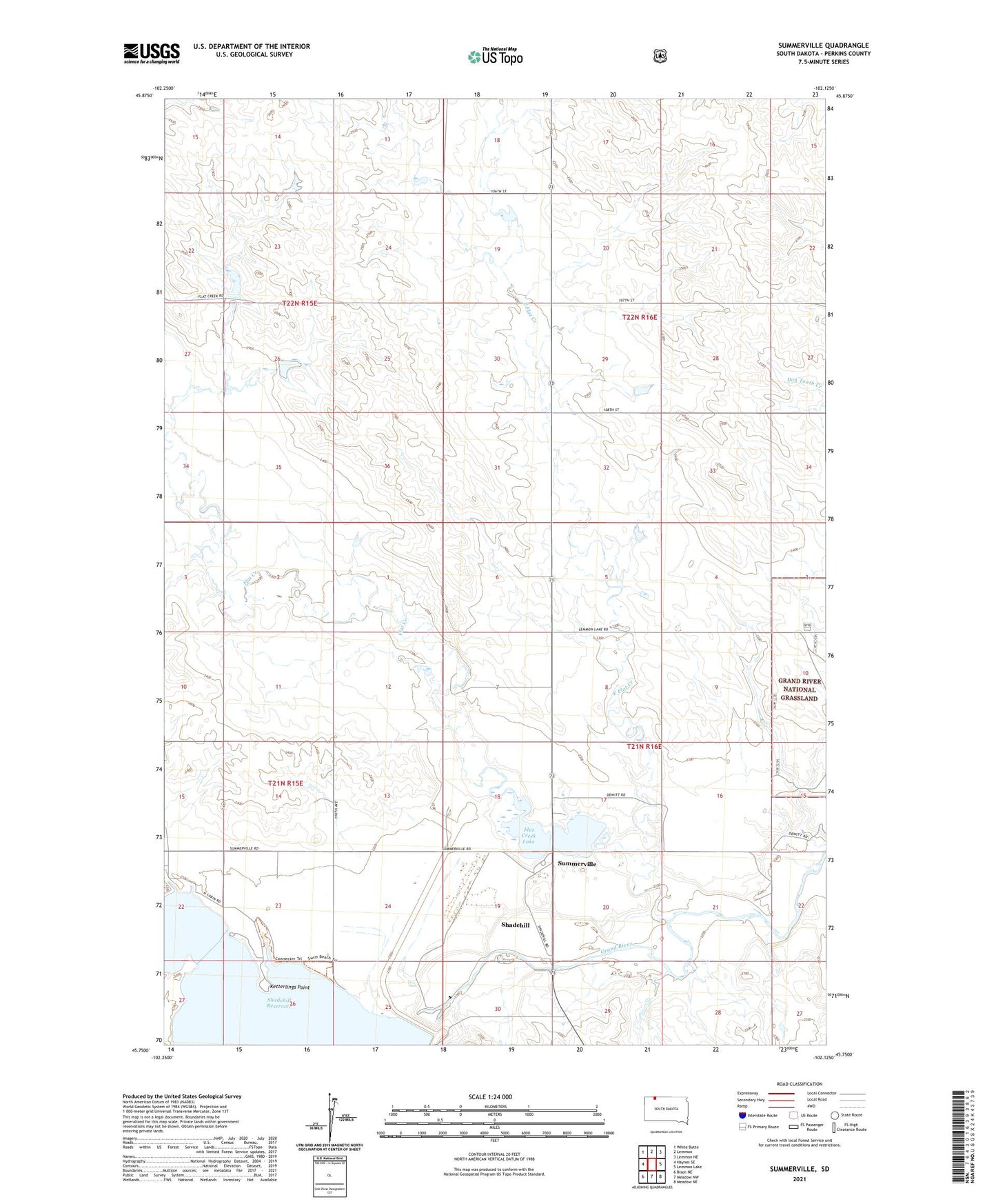 Summerville South Dakota US Topo Map Image