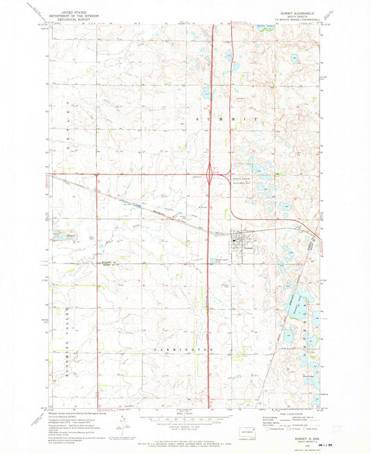 Classic USGS Summit South Dakota 7.5'x7.5' Topo Map Image