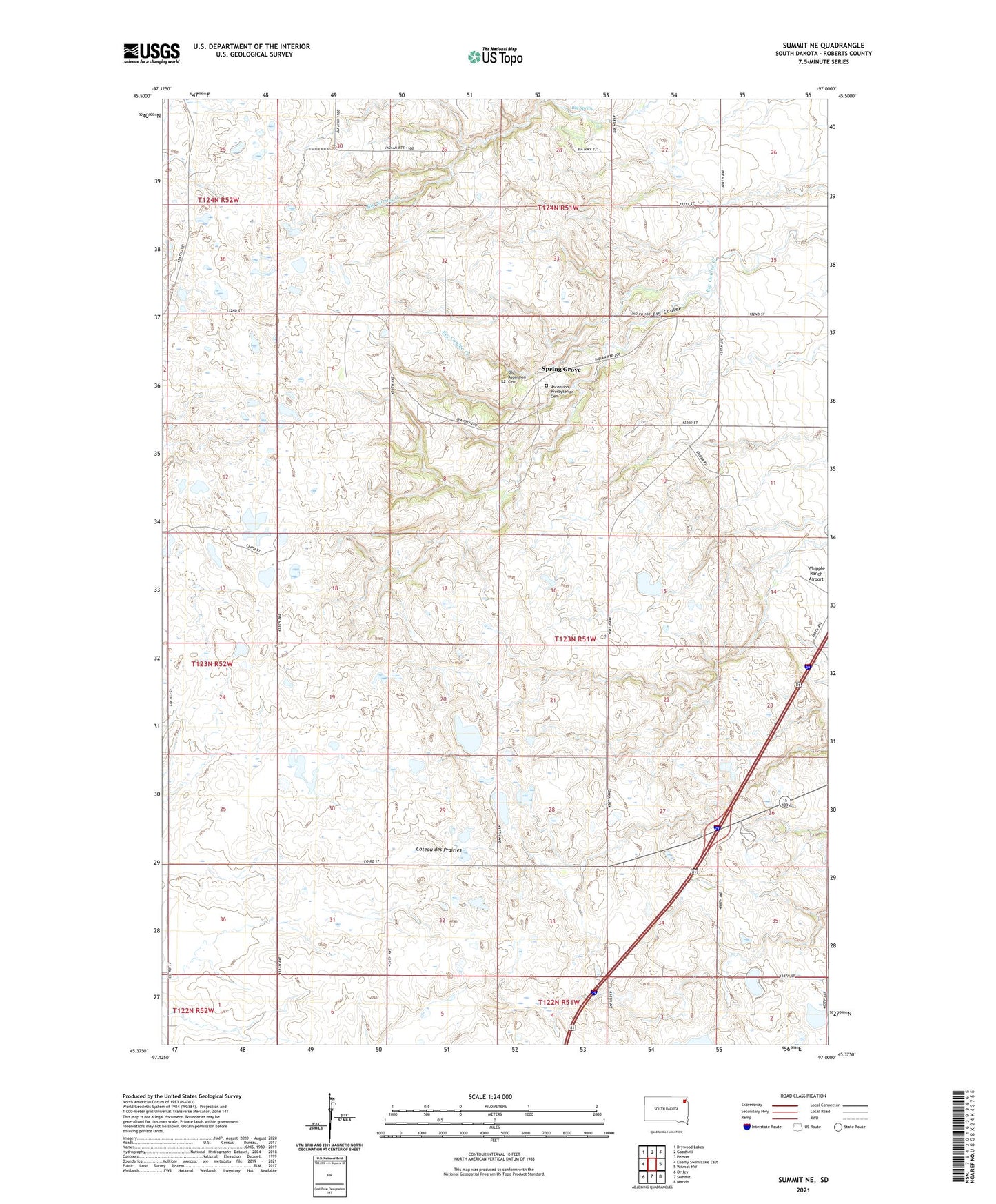 Summit NE South Dakota US Topo Map Image