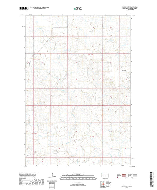 Sunrise Butte South Dakota US Topo Map Image