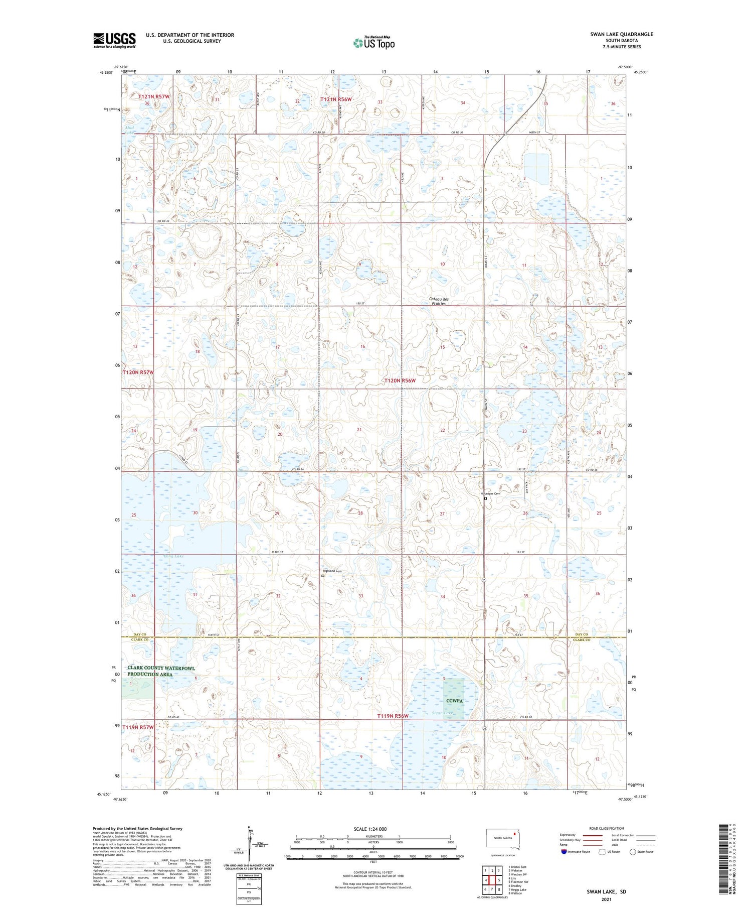 Swan Lake South Dakota US Topo Map Image