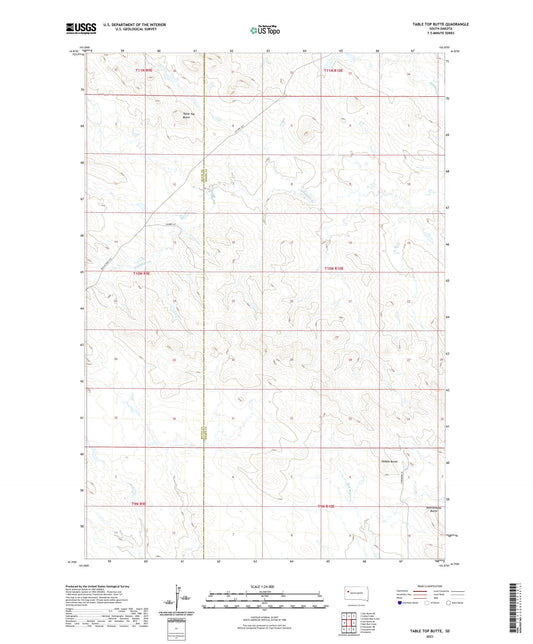 Table Top Butte South Dakota US Topo Map Image