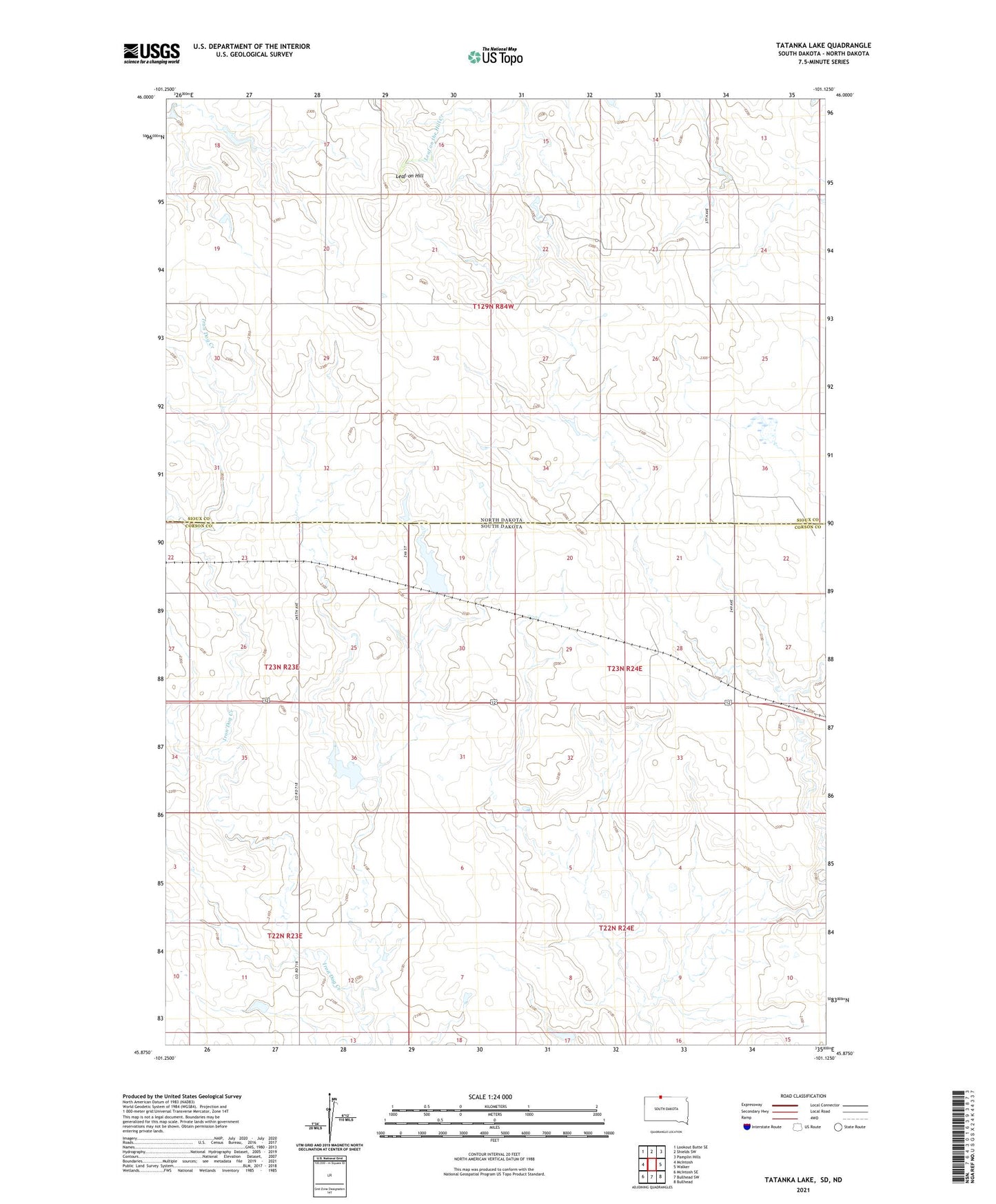 Tatanka Lake South Dakota US Topo Map Image
