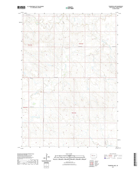 Thompson Lake South Dakota US Topo Map Image