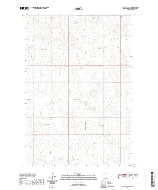 Thunder Hawk SE South Dakota US Topo Map Image