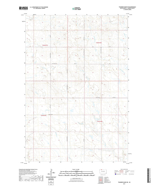 Thunder Hawk SW South Dakota US Topo Map Image