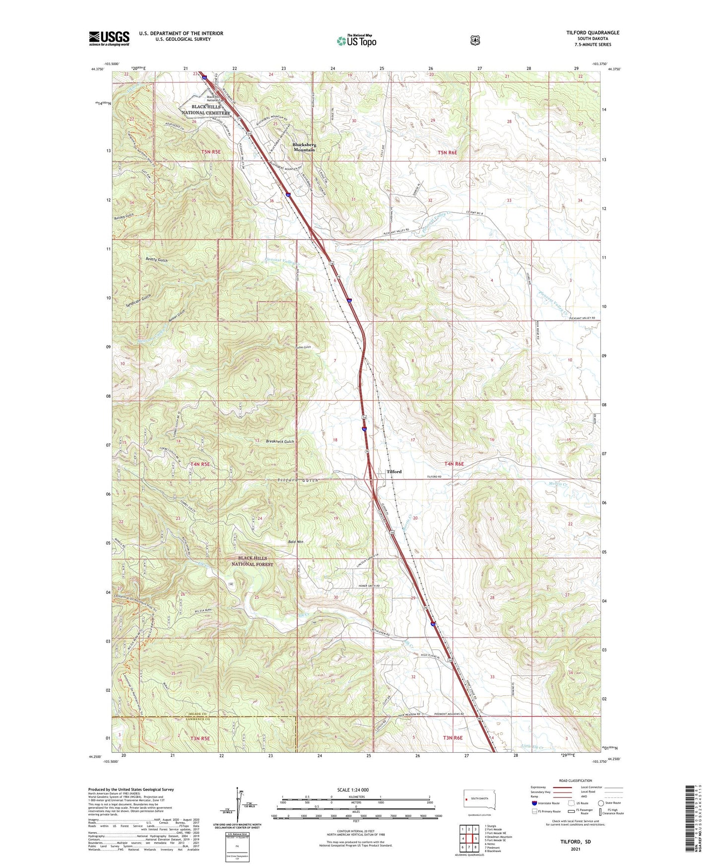 Tilford South Dakota US Topo Map Image