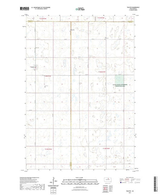 Tolstoy South Dakota US Topo Map Image