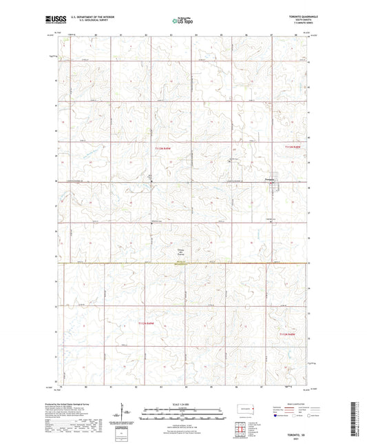 Toronto South Dakota US Topo Map Image