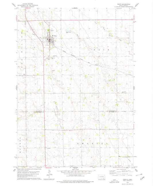 Classic USGS Tripp South Dakota 7.5'x7.5' Topo Map Image