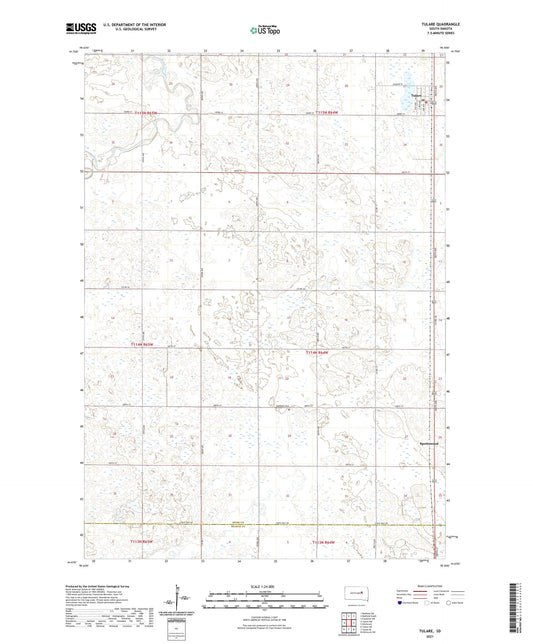 Tulare South Dakota US Topo Map Image