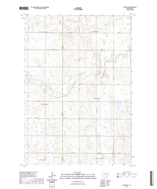 Tulare NW South Dakota US Topo Map Image