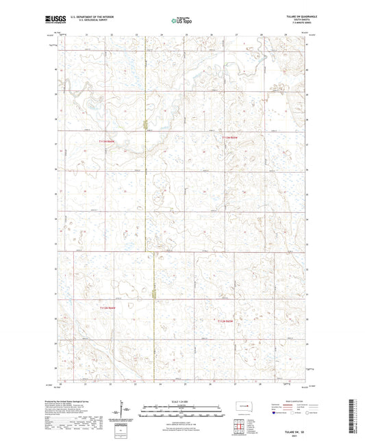 Tulare SW South Dakota US Topo Map Image