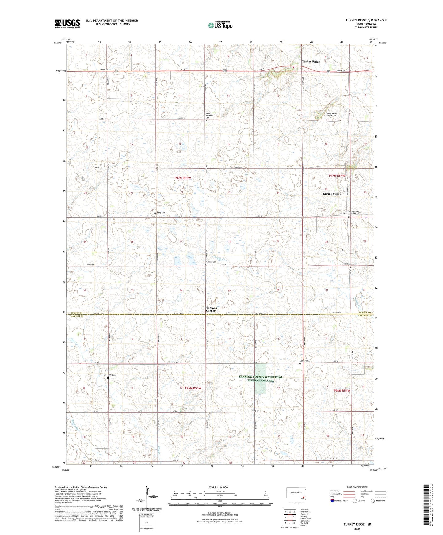 Turkey Ridge South Dakota US Topo Map Image