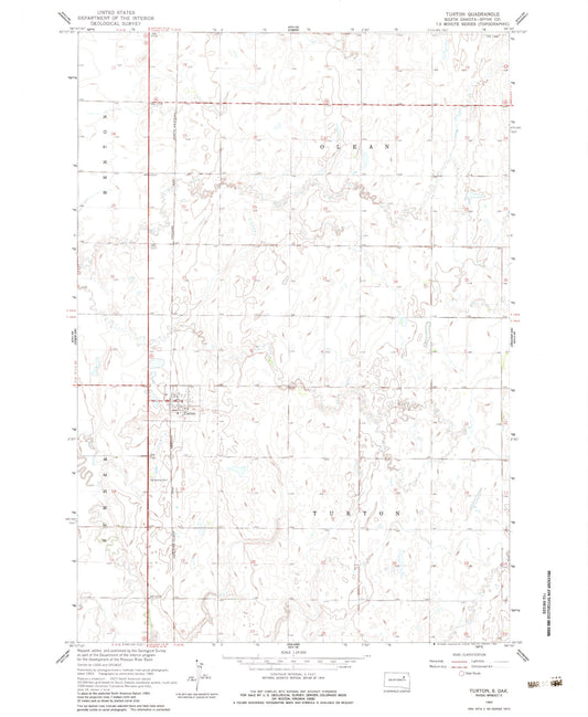 Classic USGS Turton South Dakota 7.5'x7.5' Topo Map Image
