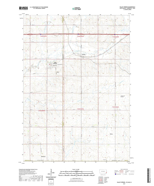 Valley Springs South Dakota US Topo Map Image