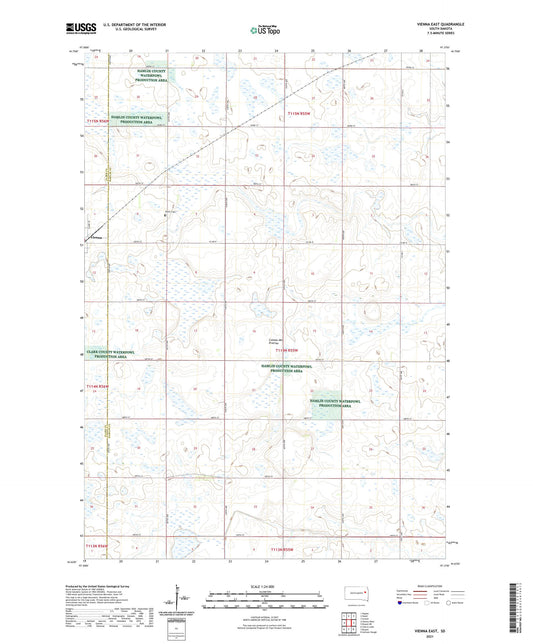 Vienna East South Dakota US Topo Map Image