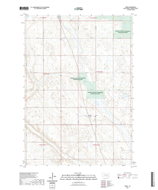 Virgil South Dakota US Topo Map Image