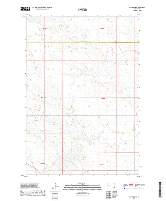 Volunteer SE South Dakota US Topo Map Image