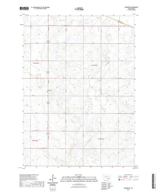 Wagner NE South Dakota US Topo Map Image