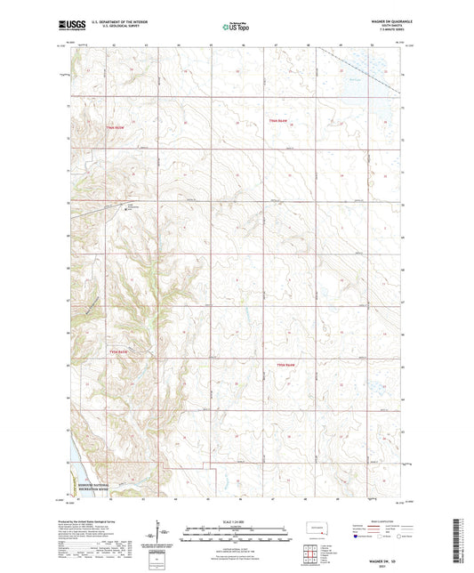 Wagner SW South Dakota US Topo Map Image