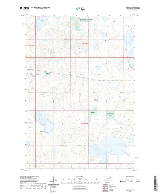 Waubay SW South Dakota US Topo Map Image