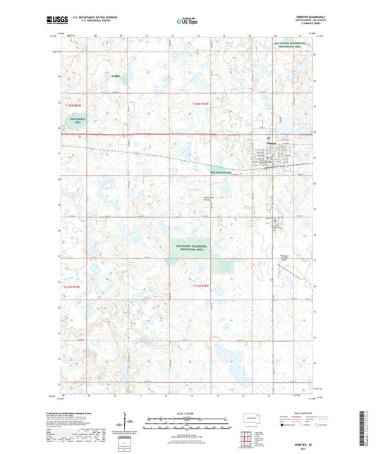 Webster South Dakota US Topo Map Image