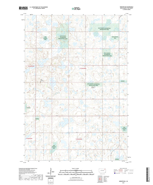 Webster NE South Dakota US Topo Map Image
