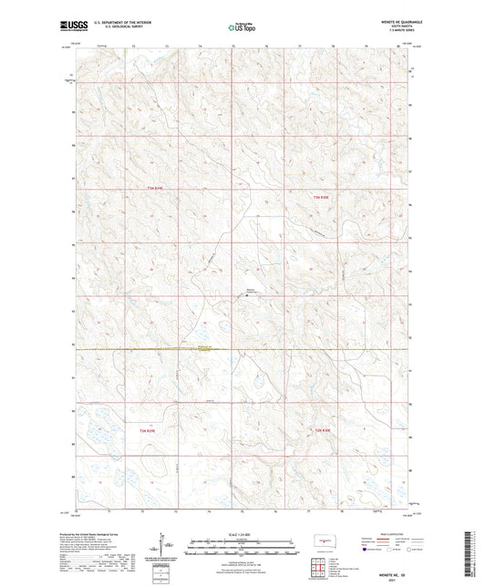 Wendte NE South Dakota US Topo Map Image