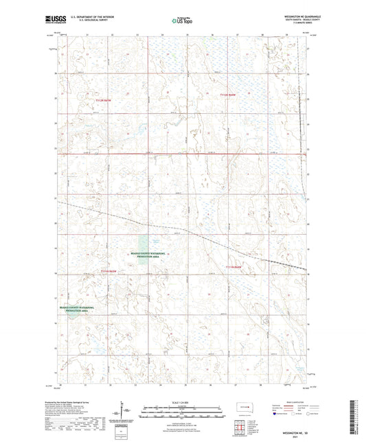 Wessington NE South Dakota US Topo Map Image