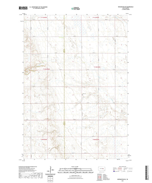 Wessington SW South Dakota US Topo Map Image