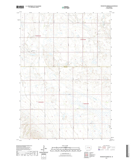 Wessington Springs NE South Dakota US Topo Map Image