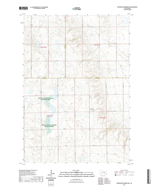 Wessington Springs NW South Dakota US Topo Map Image