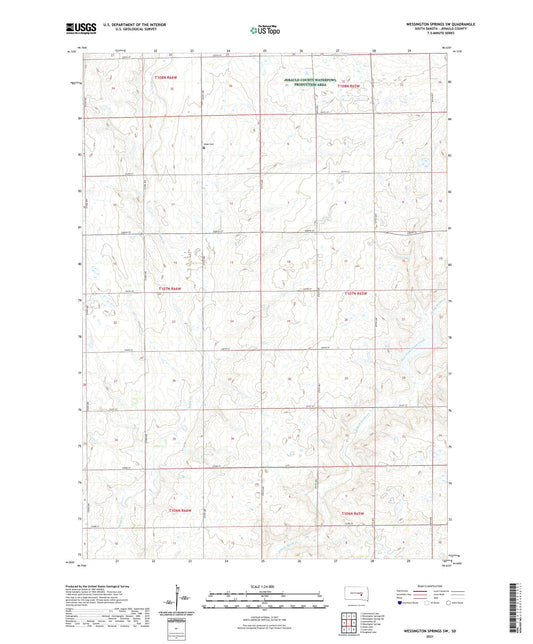 Wessington Springs SW South Dakota US Topo Map Image