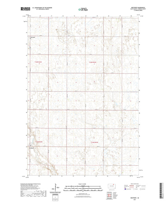 Westport South Dakota US Topo Map Image