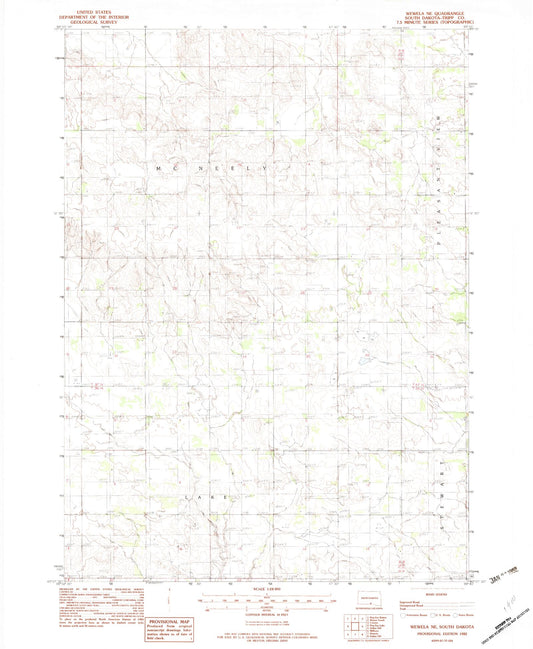 Classic USGS Wewela NE South Dakota 7.5'x7.5' Topo Map Image