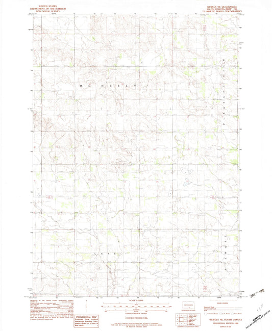 Classic USGS Wewela NE South Dakota 7.5'x7.5' Topo Map Image